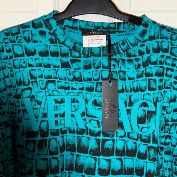 AUTHENTIC MENS VERSACE CROCODILE T-SHIRT MEDIUM OVERSIZED FIT - Picture 3 of 10